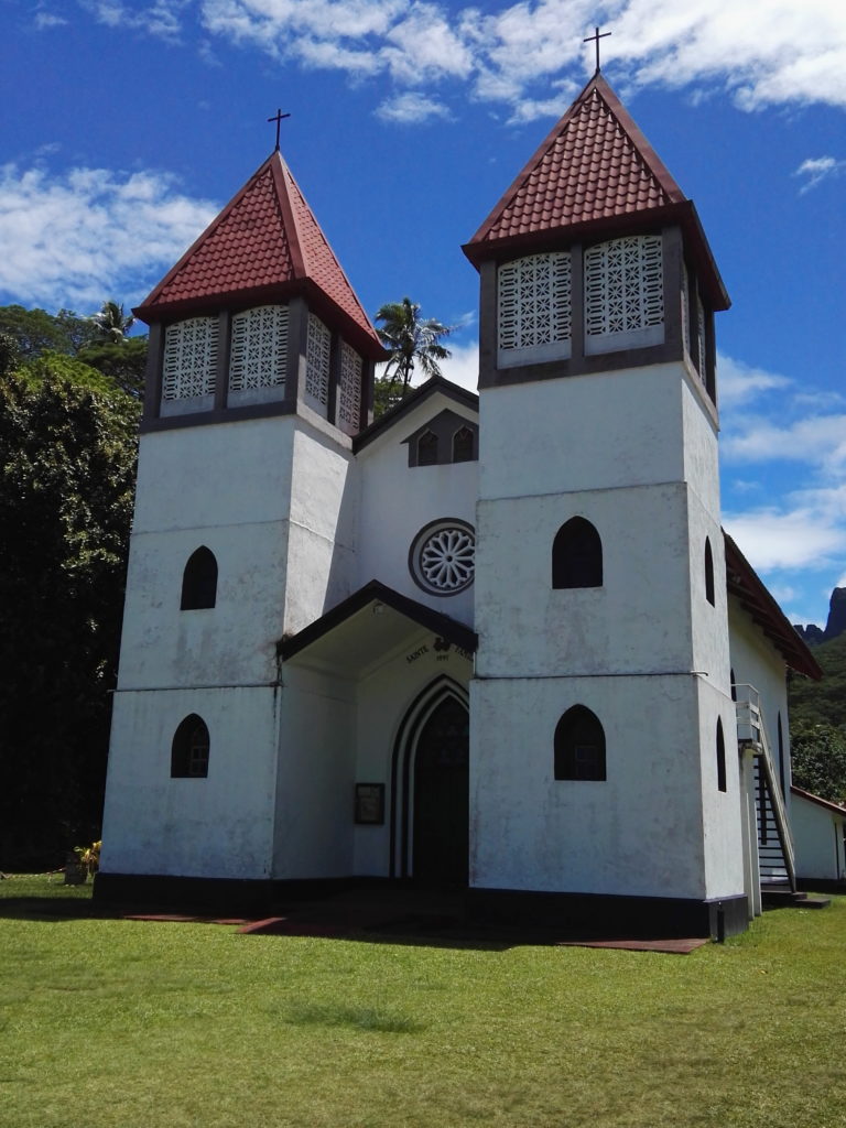 Eglise d'Haapiti sur l'île de Moorea, archipel de la Société, Polynésie Française