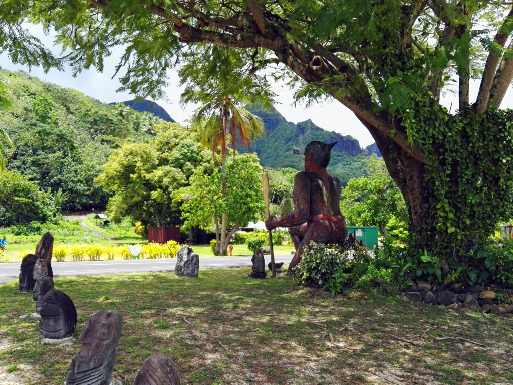 Marae d'Haapti sur l'île de Moorea, archipel de la Société, Polynésie Française