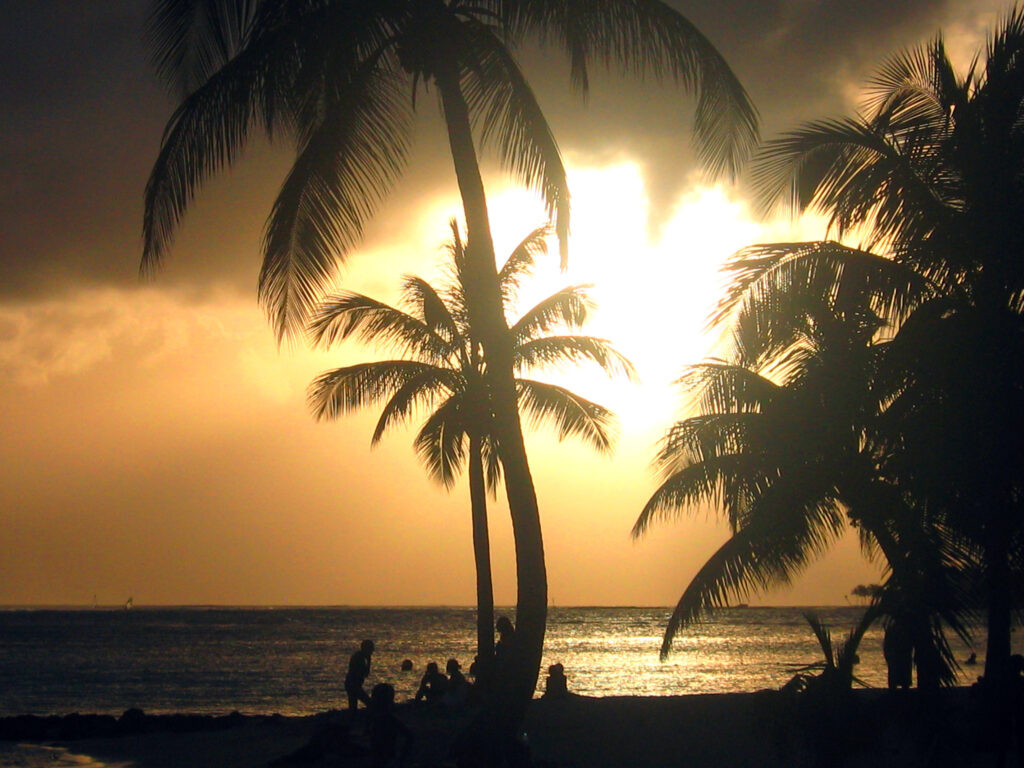 Que Faire en Guadeloupe 
Coucher de soleil sur le lagon de Sainte-Anne