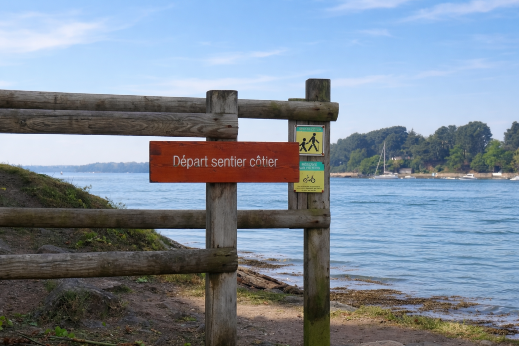 Week-end sur l'Ile aux Moines : Départ du sentier pédestre côtier