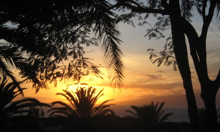 Coucher de soleil sur l'île de Tenerife