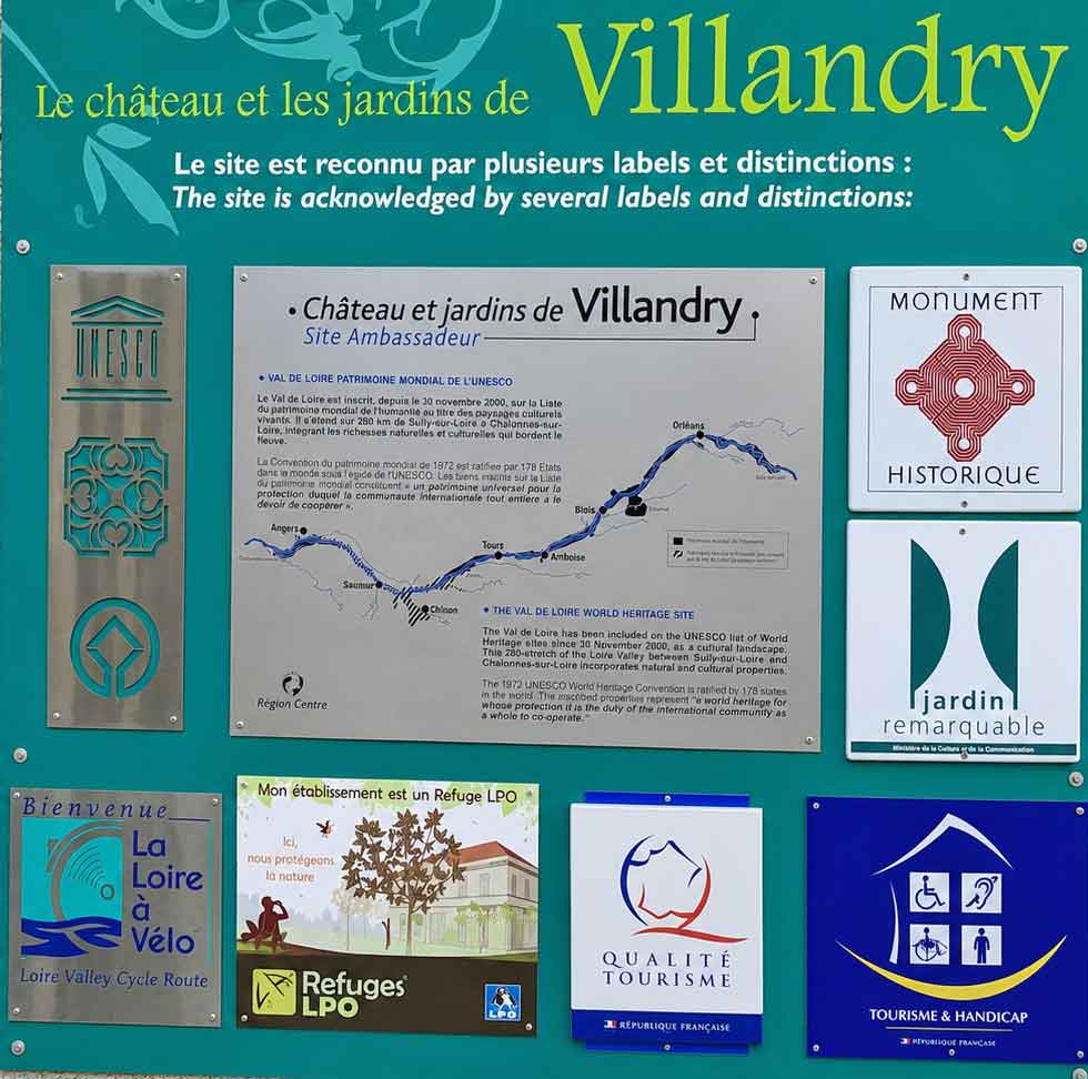 Visiter le château de Villandry : Label et distinctions